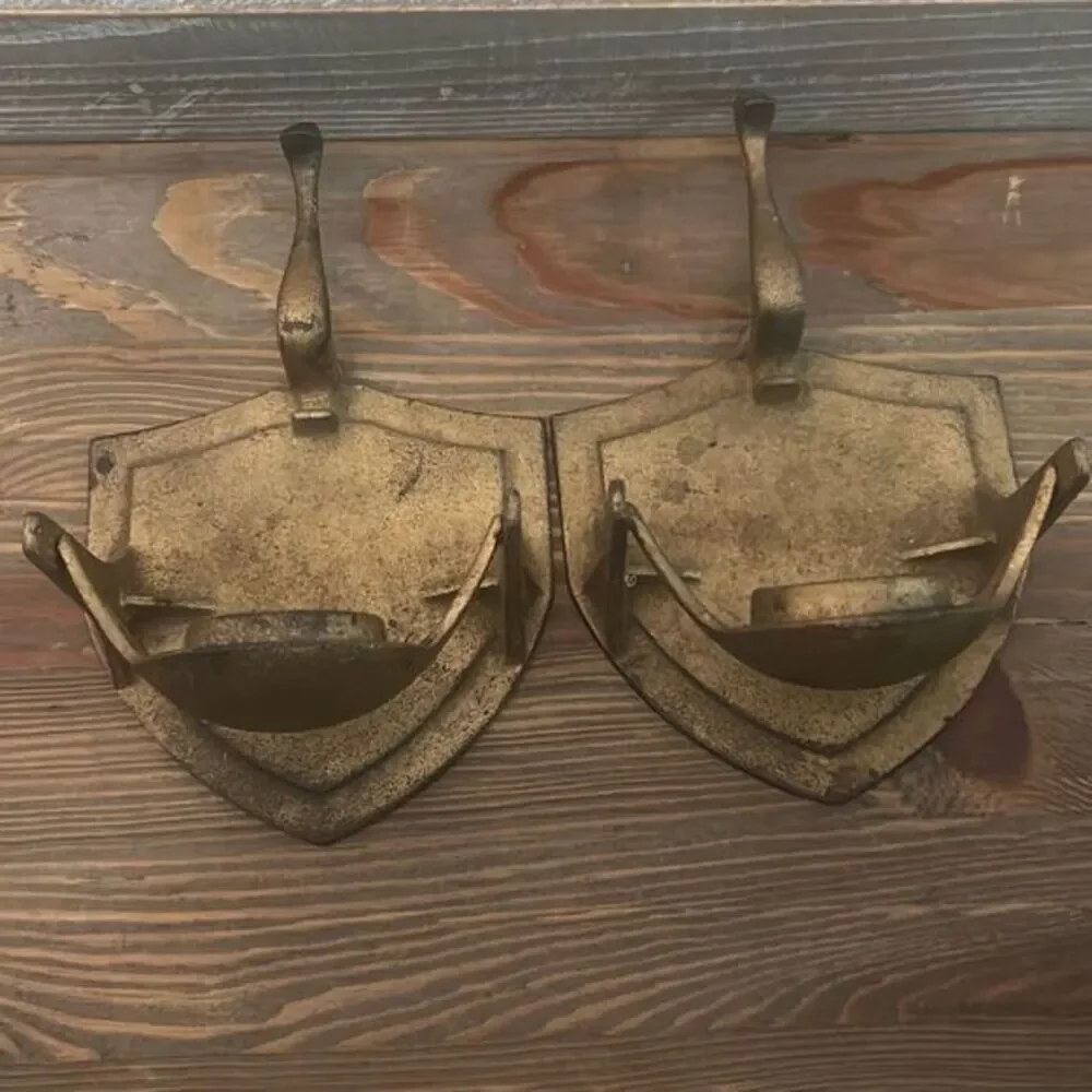 Vintage cast iron candle wall‎ sconce or table candle holder antique Japan